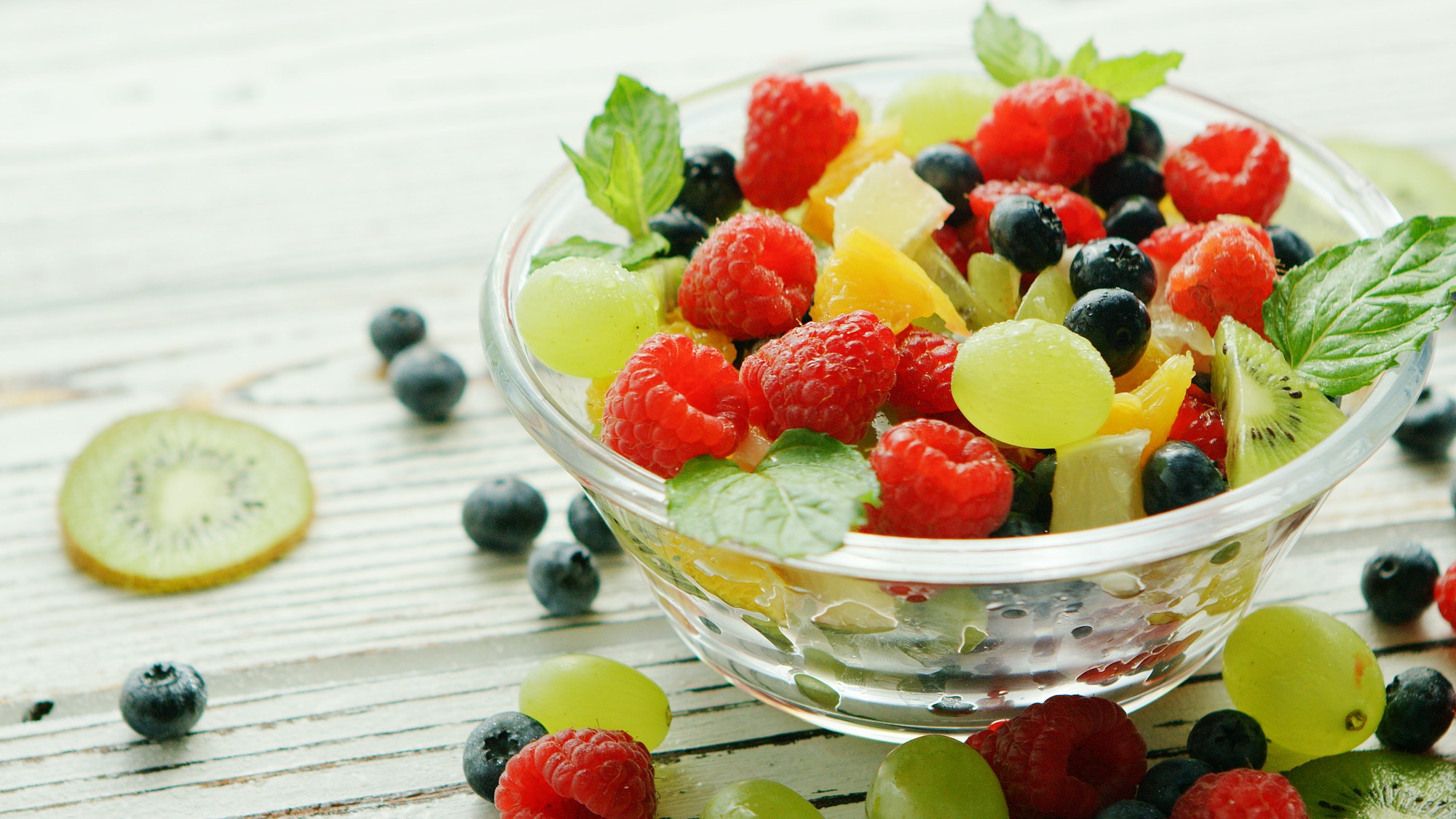 Bowl with berries and fruit